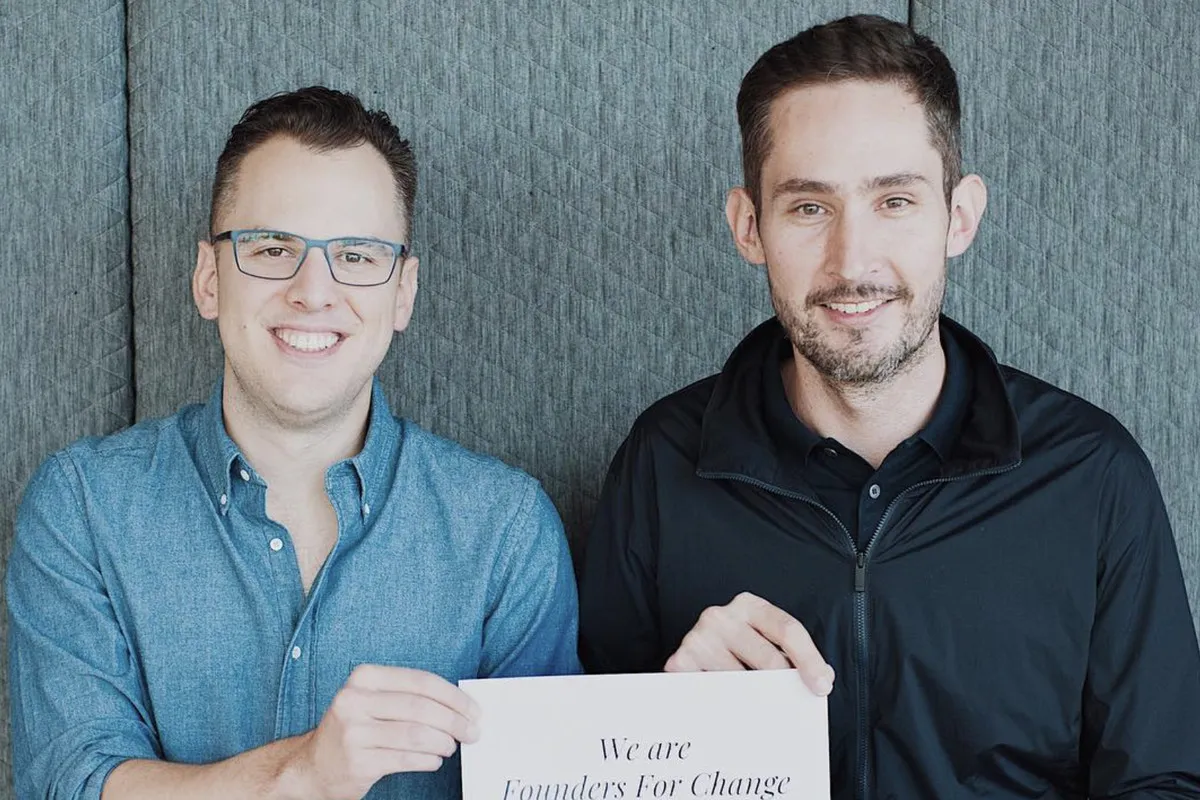 Kevin Systrom and Mike Krieger, Instagram co-founders, working together in their early days