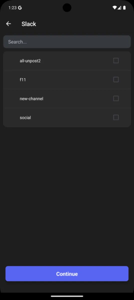 List of Slack channels available for admin deletion